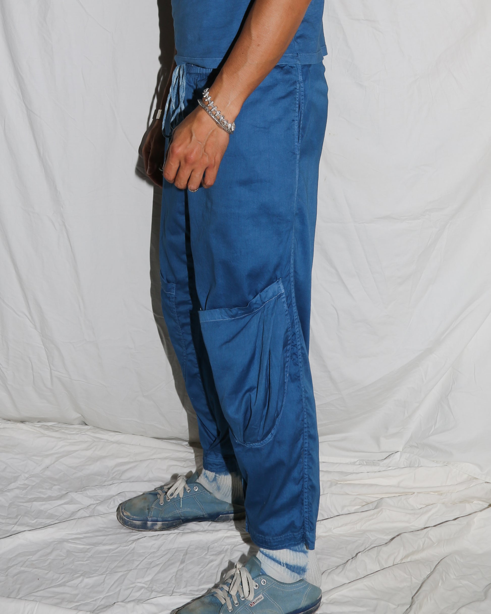 Indigo Organic Cotton Knee Pocket Trousers