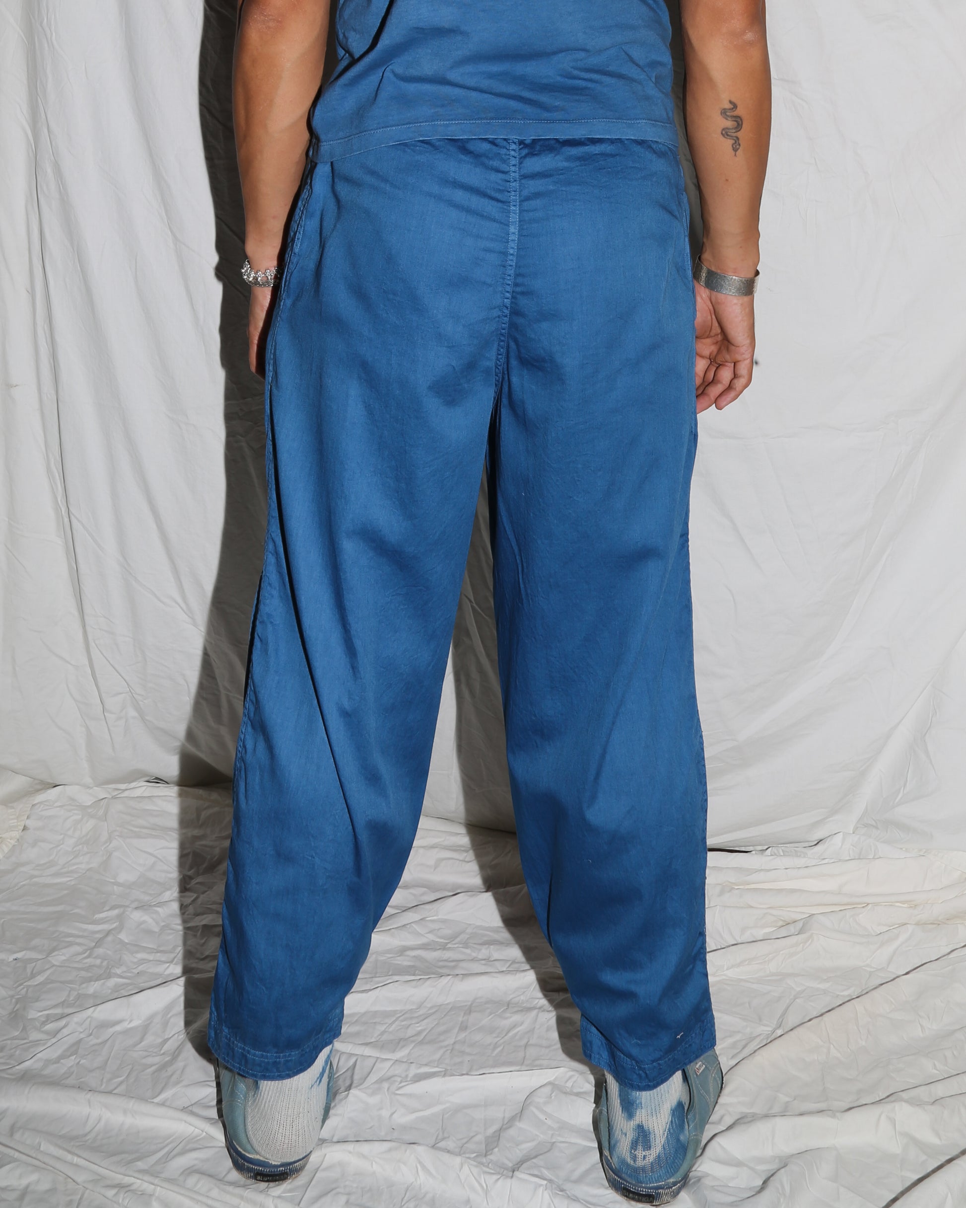 Indigo Organic Cotton Knee Pocket Trousers