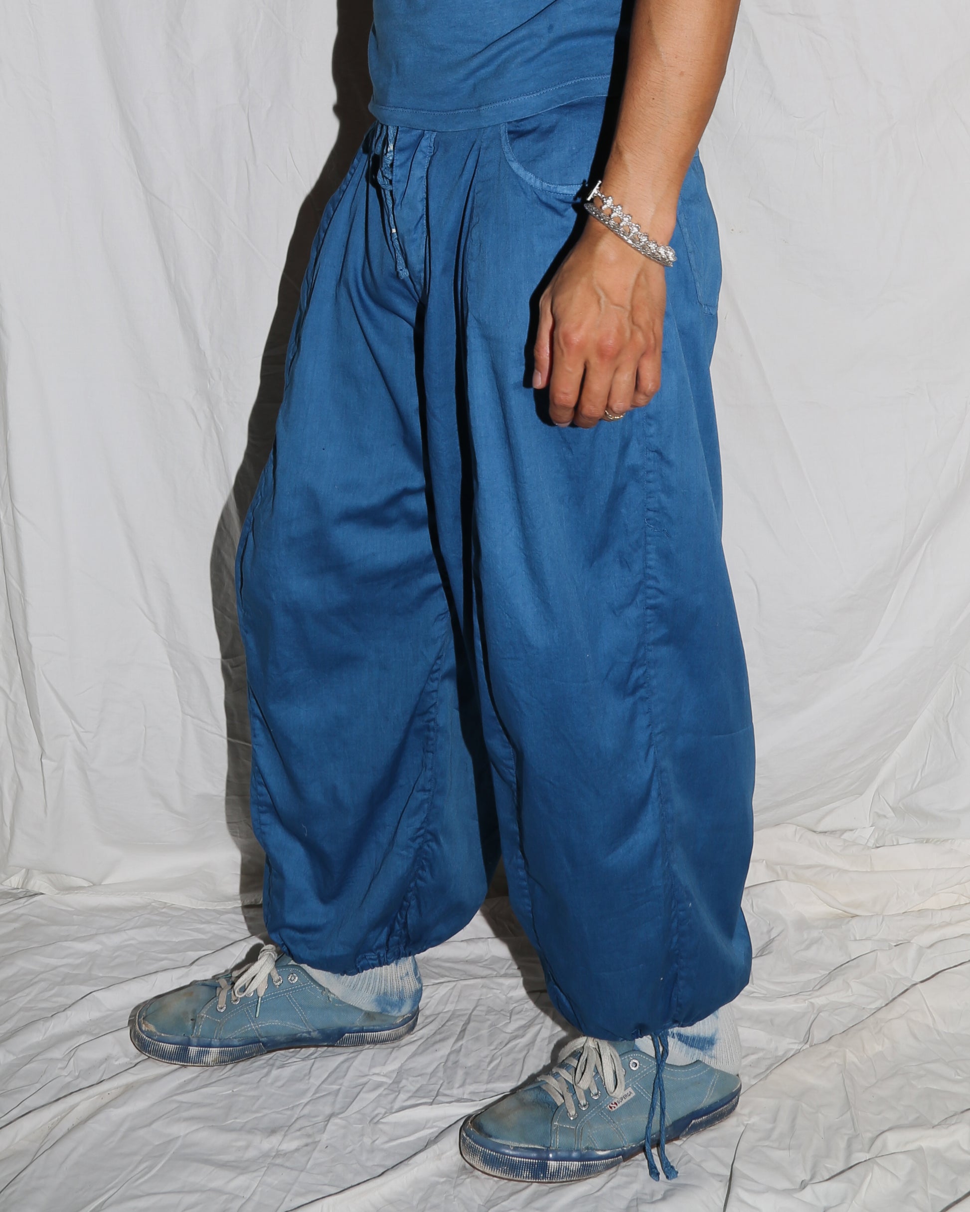 Indigo Organic Cotton Balloon Trousers