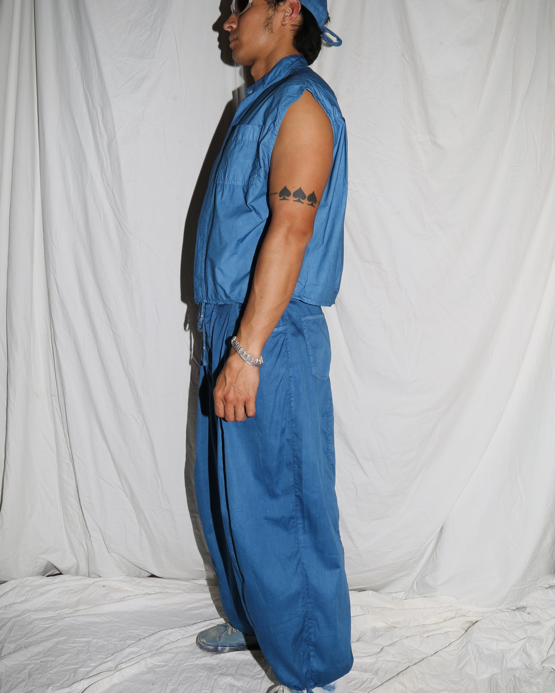 Indigo Organic Cotton Sleeveless Vest