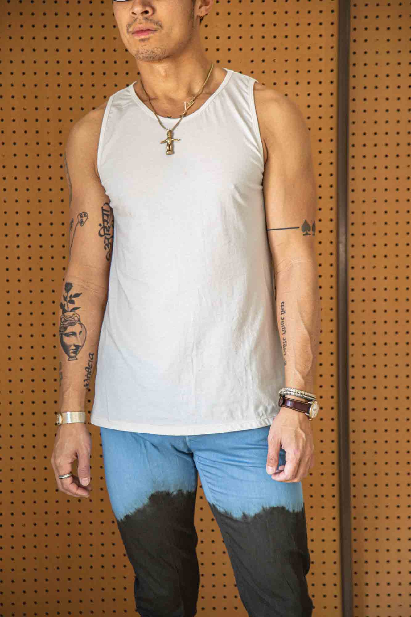 Undyed Organic Cotton Jersey Second Skin Singlet