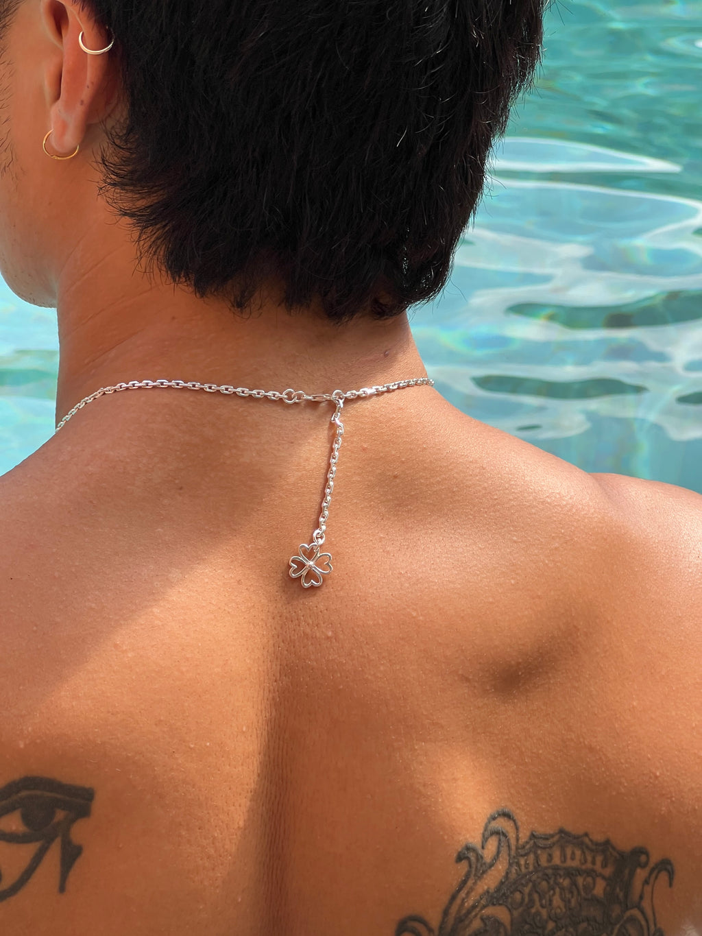 Small Silver Lucky Lingam (Penis) Pendant on Handwoven Chain