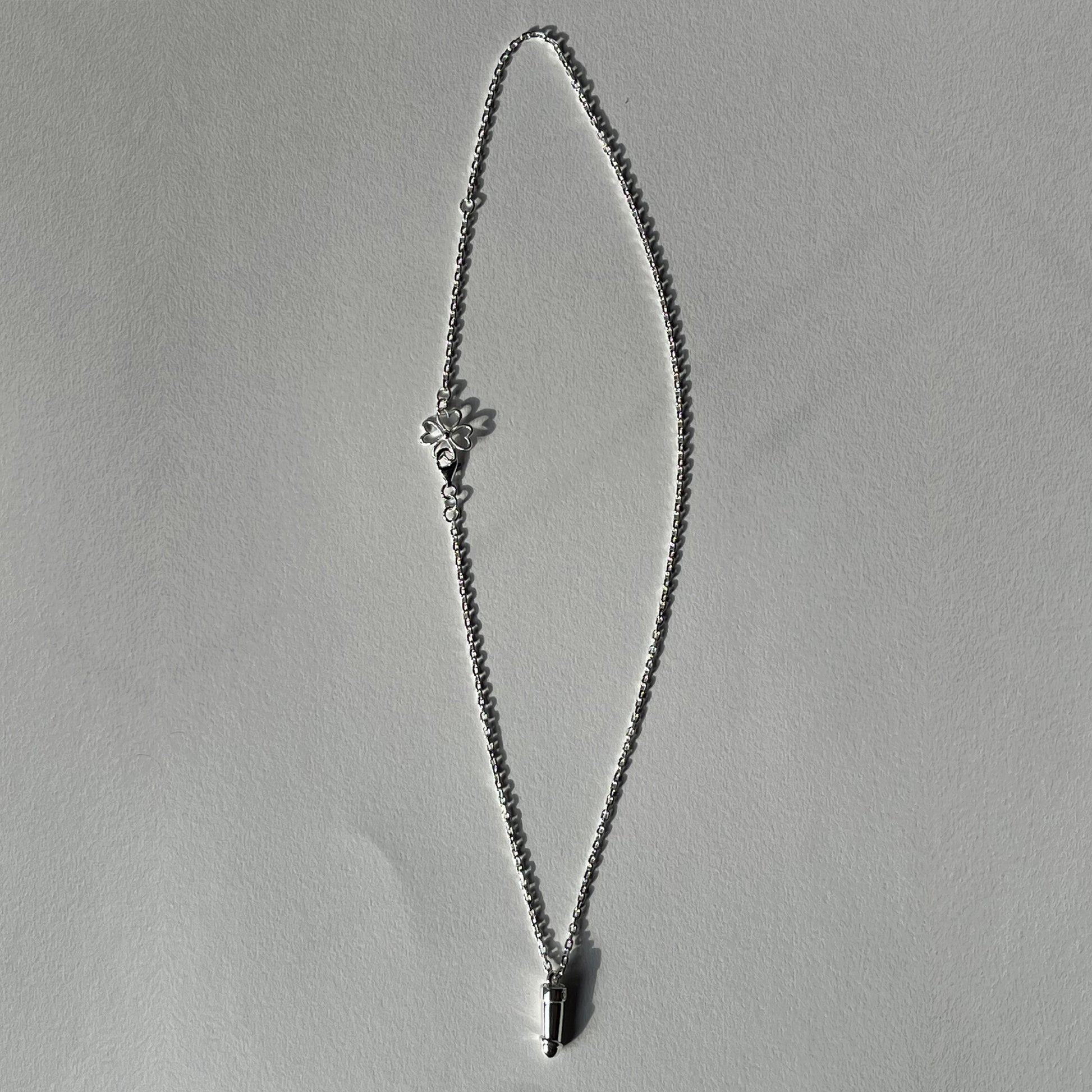 Small Silver Lucky Lingam (Penis) Pendant on Handwoven Chain