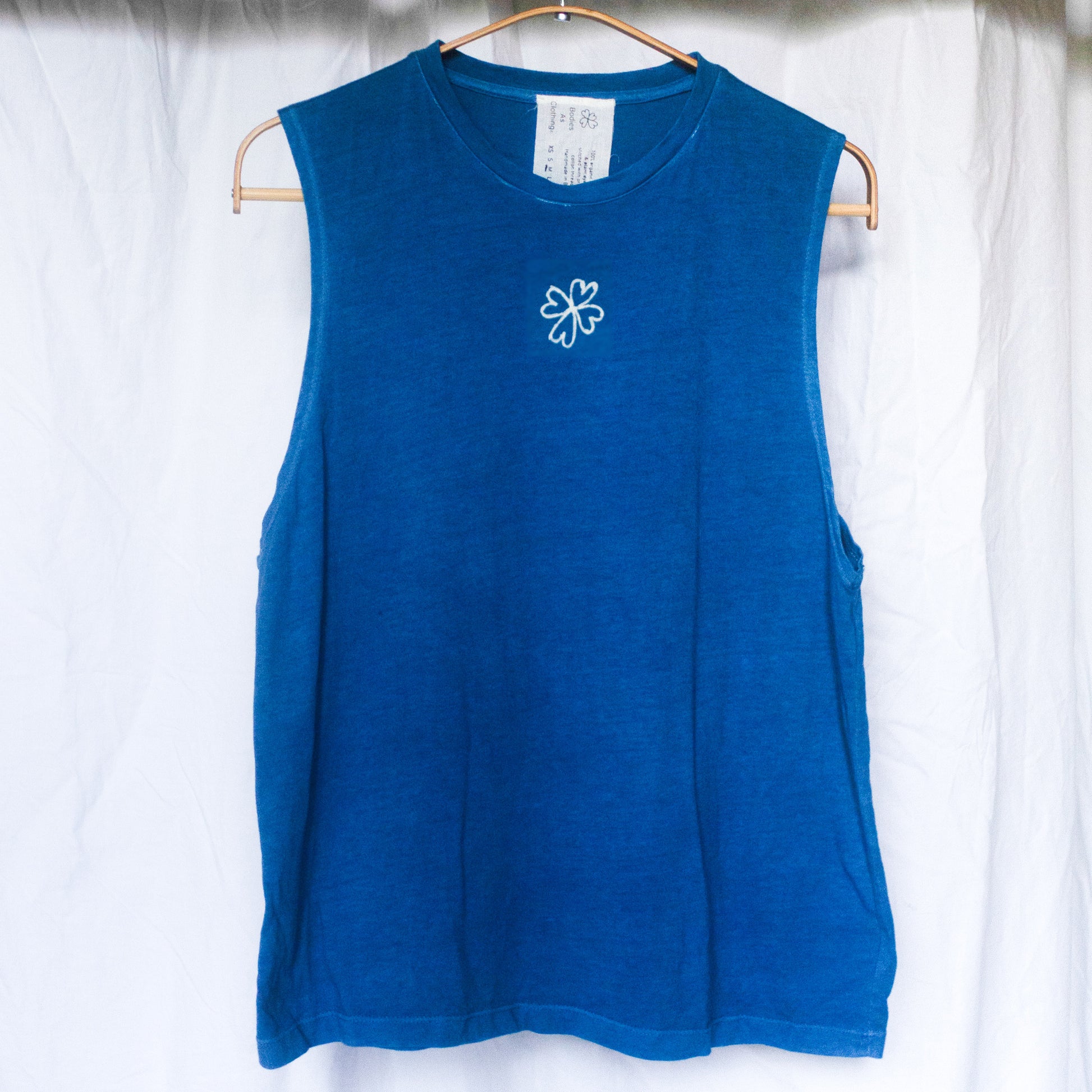 Indigo Batik Logo Organic Cotton Sleeveless Mini Shirt