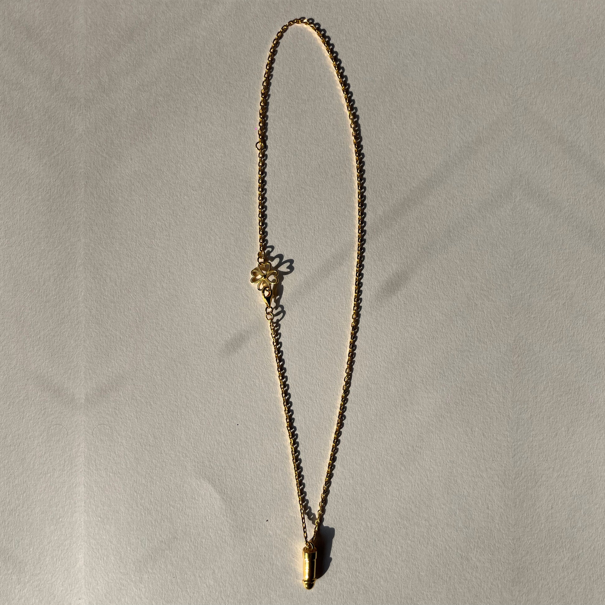 Small Gold Vermeil Lucky Lingam (Penis) Pendant on Handwoven Chain