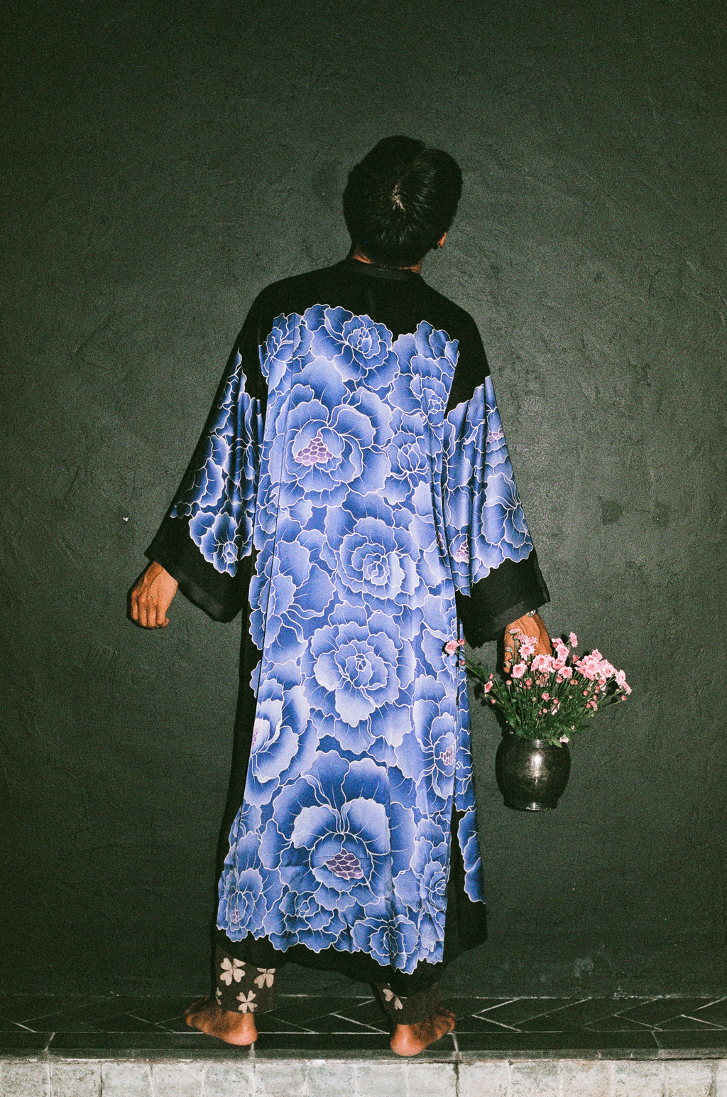 Two Peony Hand Painted Silk Robes
