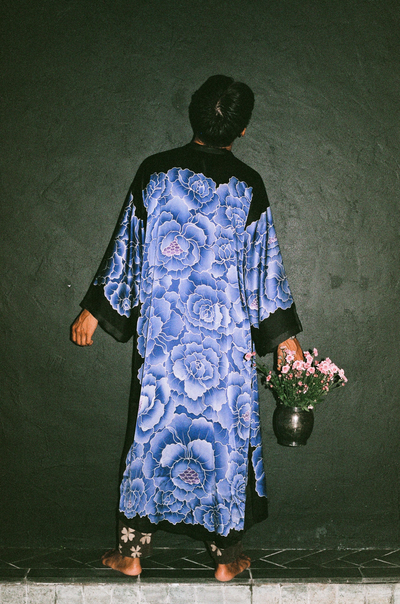 Two Peony Hand Painted Silk Robes