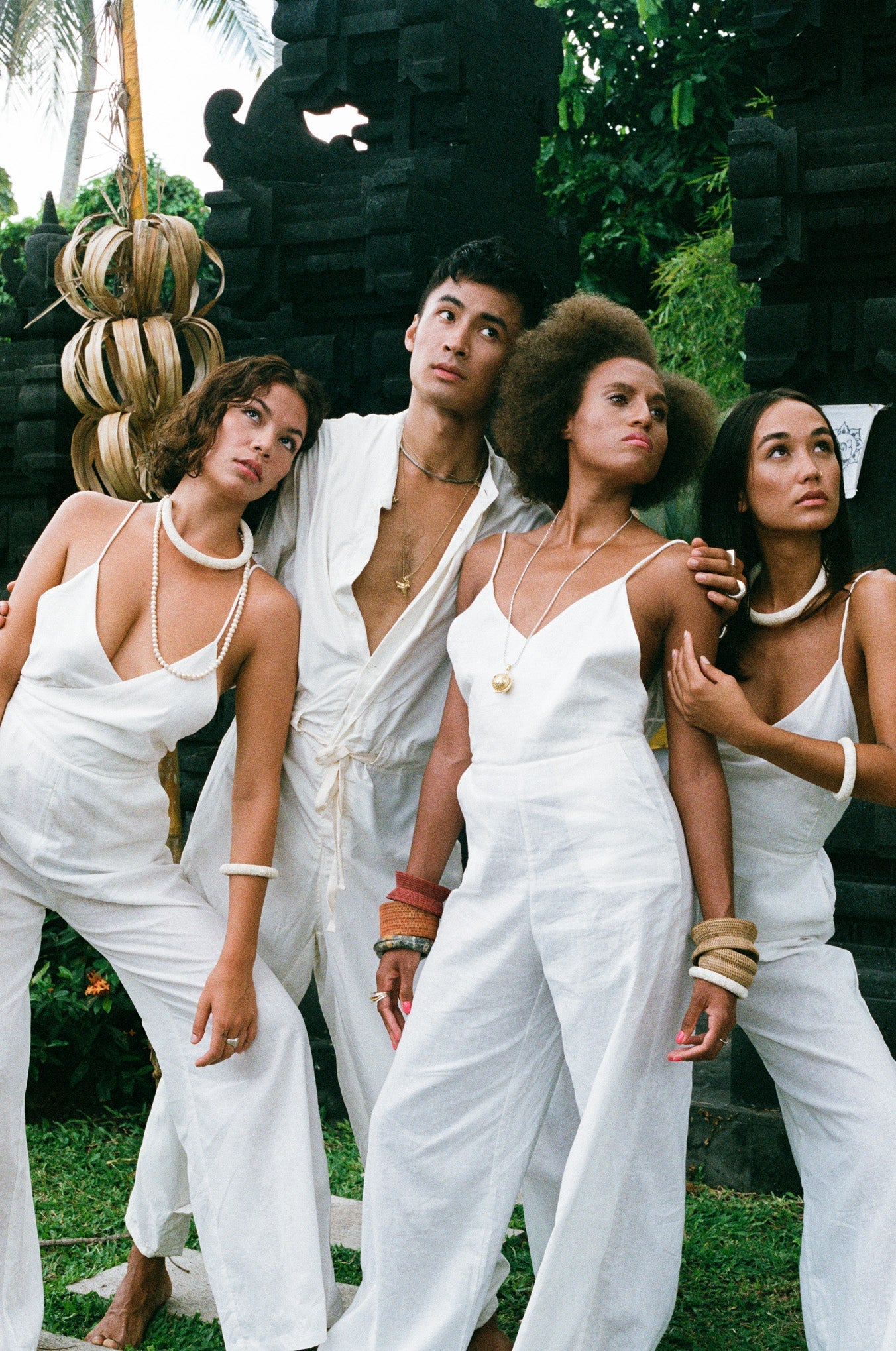 Lookbook Shot by the Temple Undyed Jumpsuits
