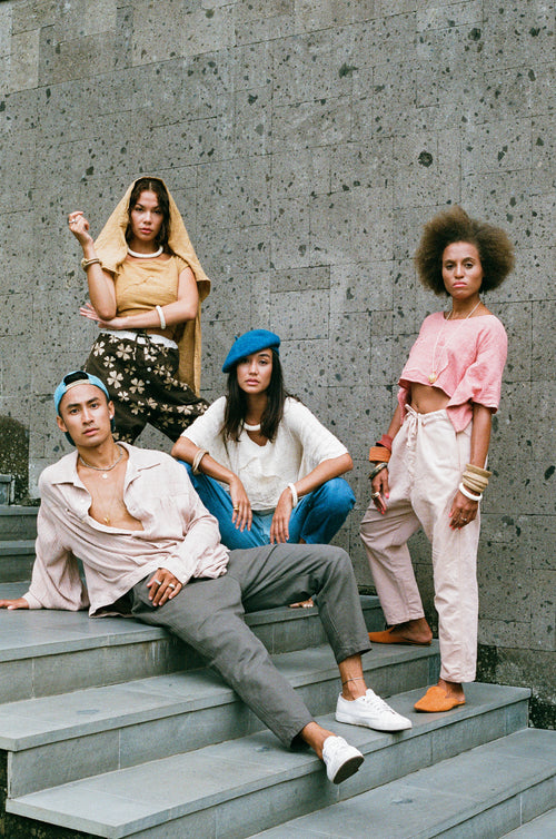 Group Photo Lookbook Shot Parachute Pants