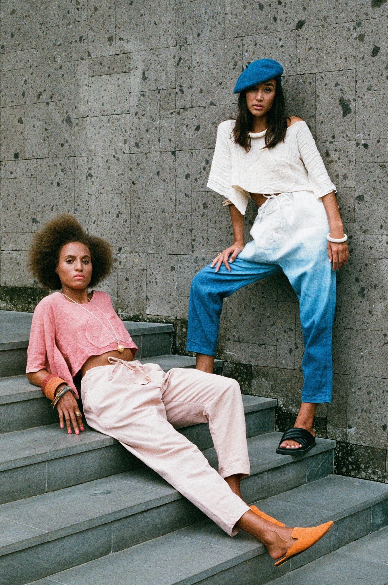 Lookbook Shot Amira and Blaine in Parachute Pants