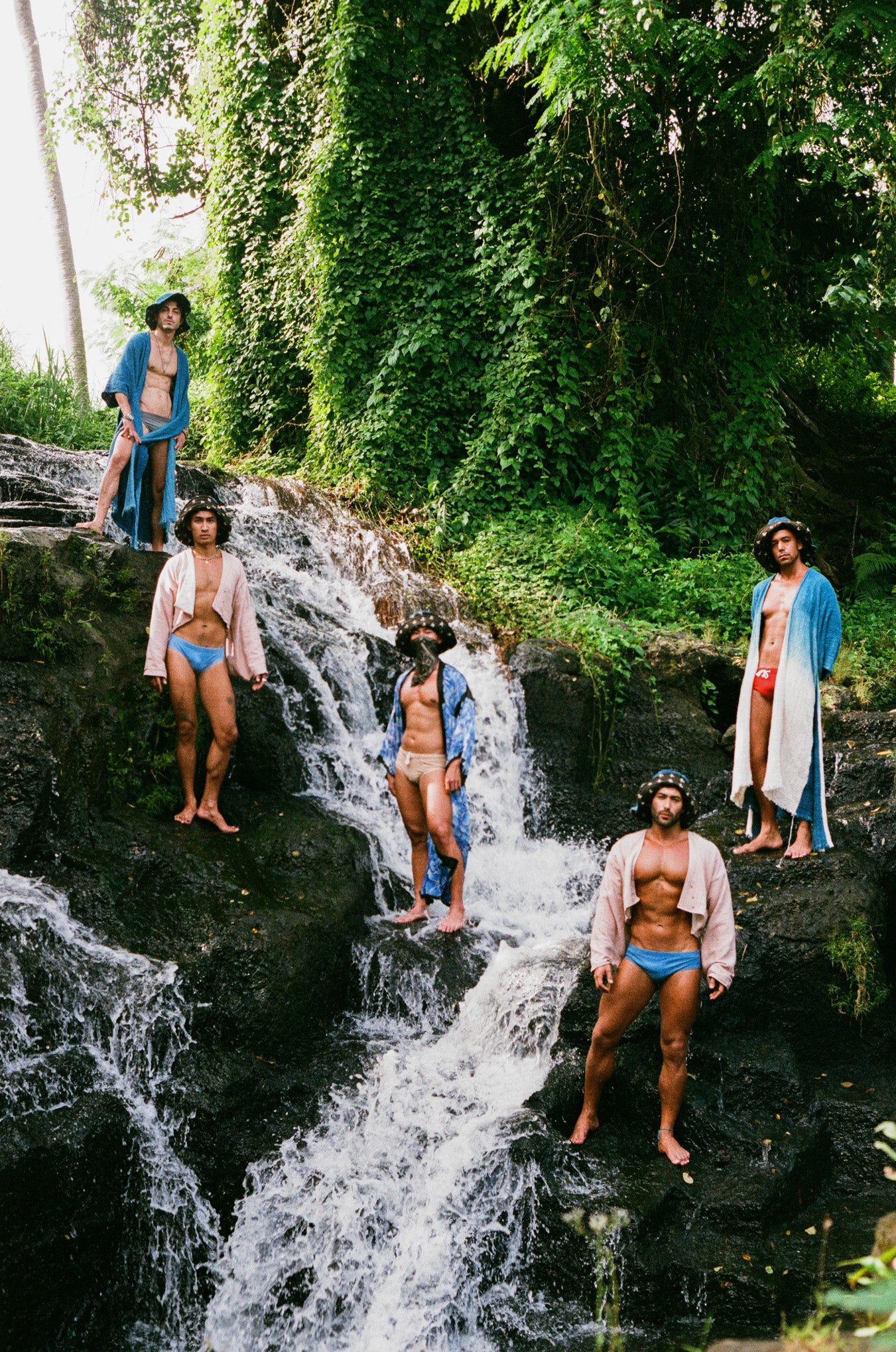 Look Book Shot Bodies As Clothing Men at the waterfall 
