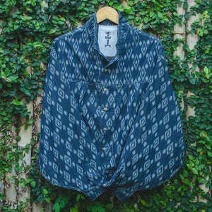 Indigo 'Buaya' Handwoven Ikat Dream Delivery Jacket (Stock)