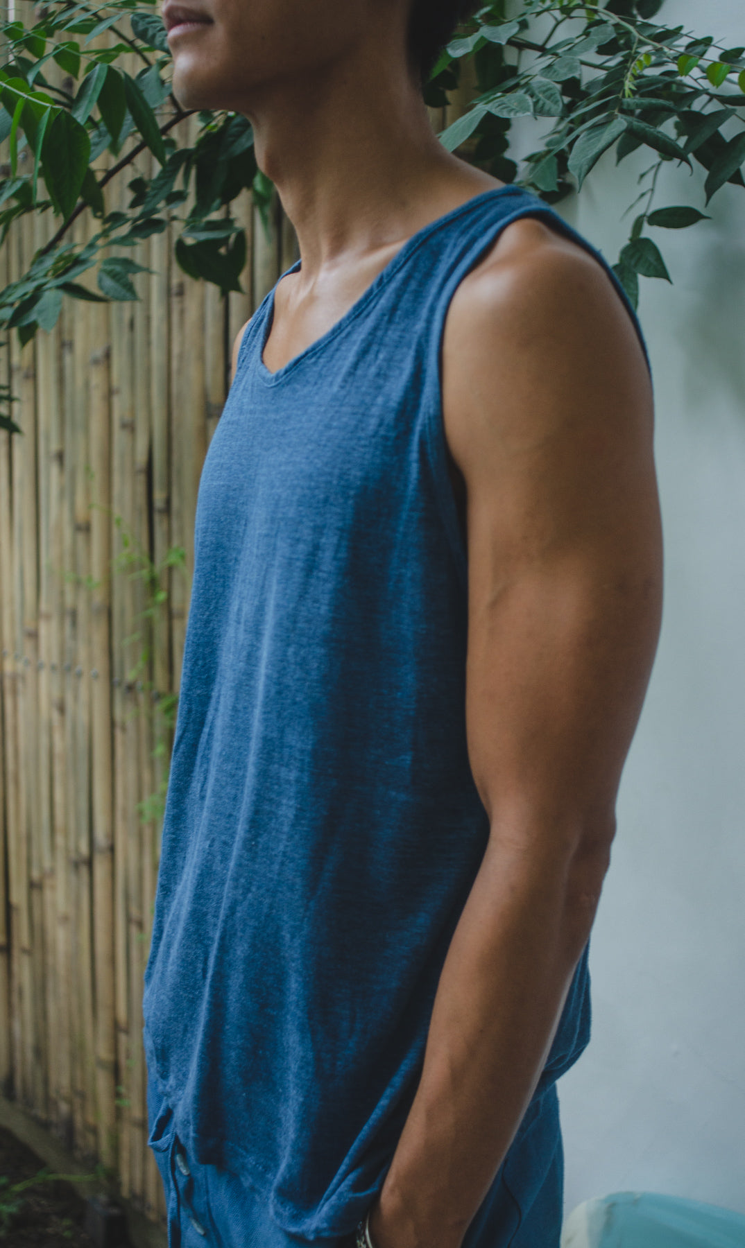 Indigo Ocean 100% Hemp Second Skin Singlet (Stock)
