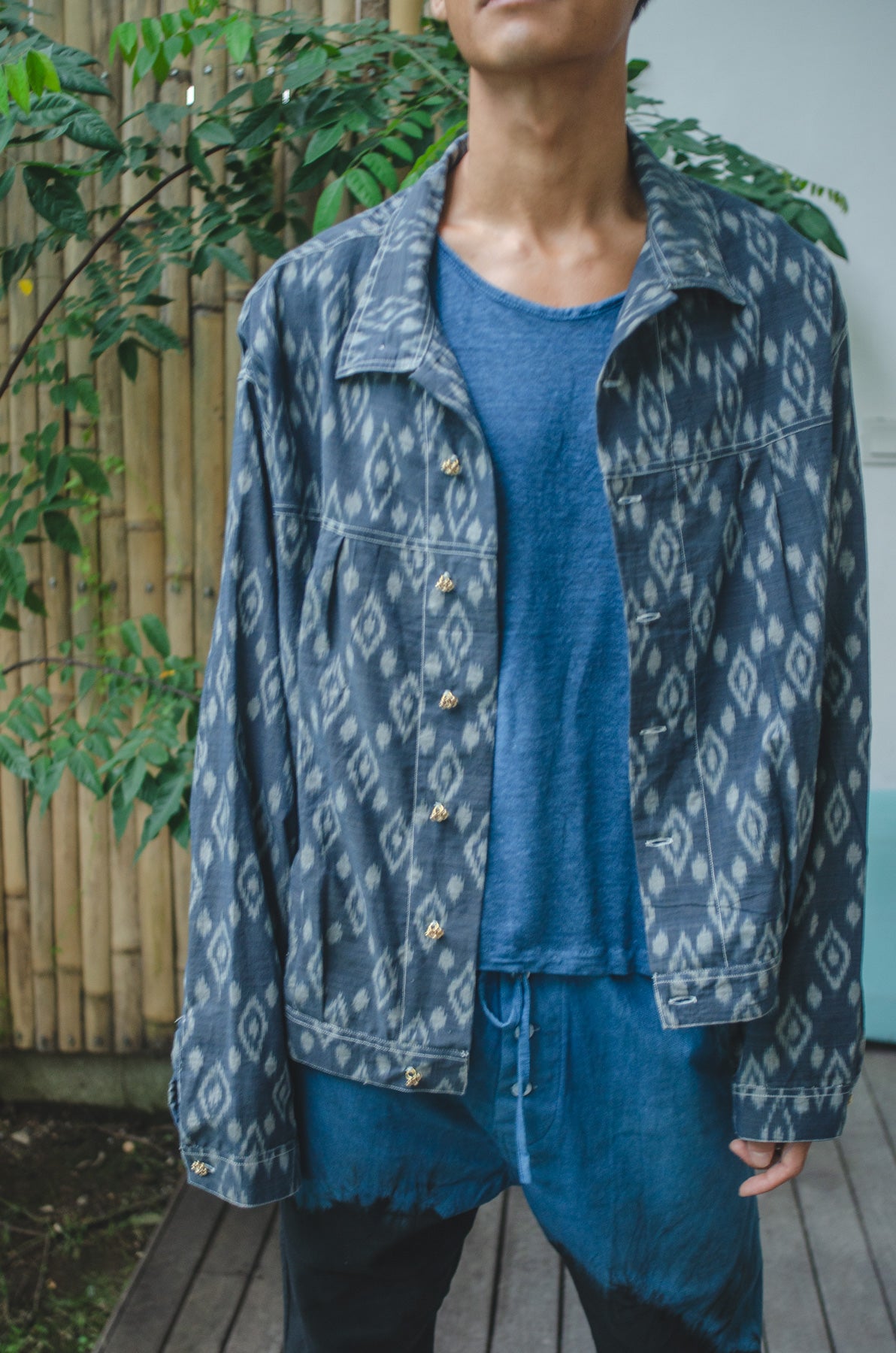 Indigo 'Buaya' Handwoven Ikat Dream Delivery Jacket (Stock)