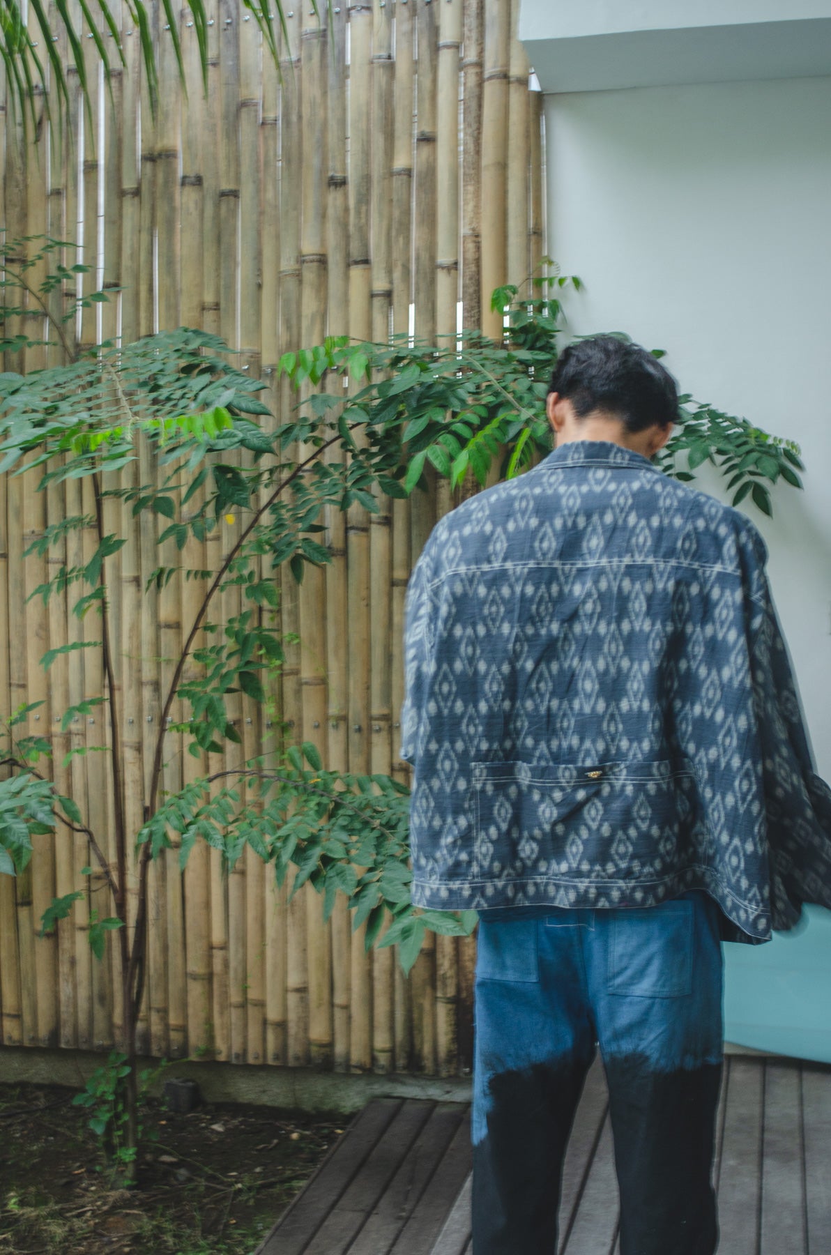 Indigo 'Buaya' Handwoven Ikat Dream Delivery Jacket (Stock)
