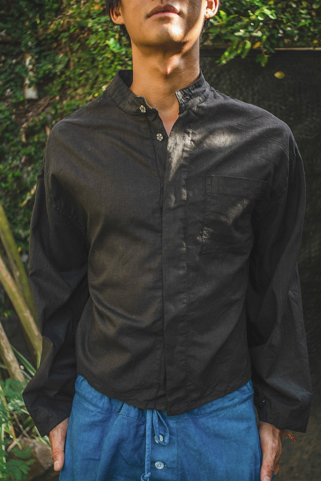 Umbrella Tree Black Long Sleeve Sail Shirt