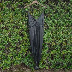 Umbrella Tree Black Sail Silk Jumpsuit 'Bexxie' Style (Stock)