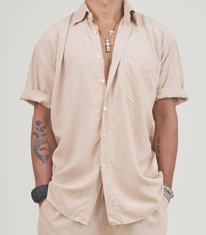 Rose Earth Silk Fuji Grandfather Shirt