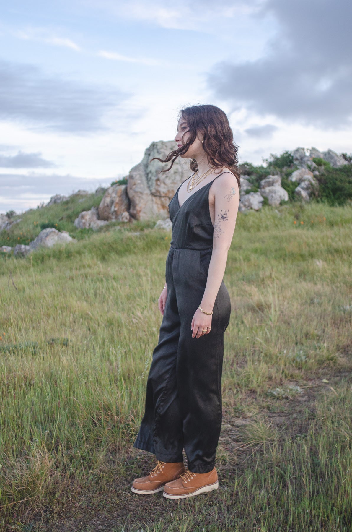 Undyed Sail Silk Jumpsuit ‘Bexxie’ Style