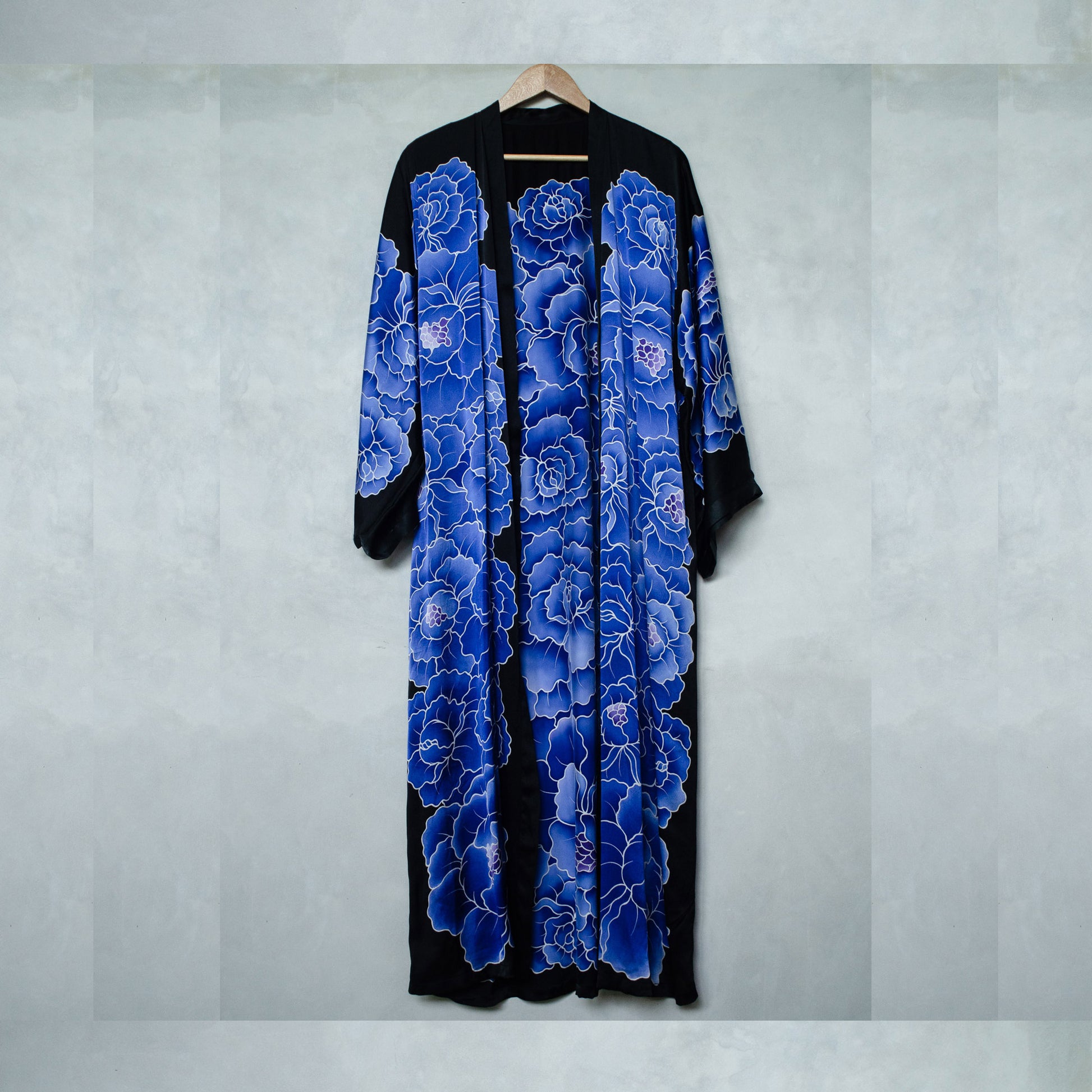 Two Peony Hand Painted Silk Robes