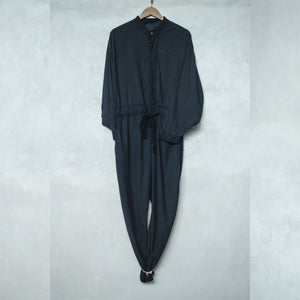 Sail Silk Jumpsuit Umbrella Tree Black Product Shot